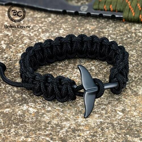 Simple Whale Tail Bracelets Women Adjustable Survival Paracord Rope Bangle Men Handmade Couple Jewelry Lucky Ocean Anklet Gifts