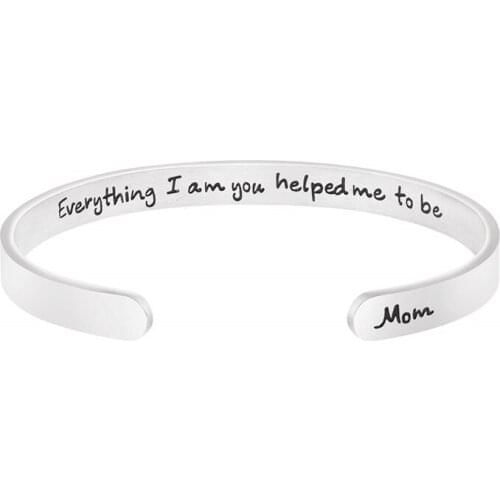 Bracelets for Women Personalized Inspirational Jewelry Mantra Cuff Bangle Gift for Her Family Jewelry Birthday Mothers Day Gift