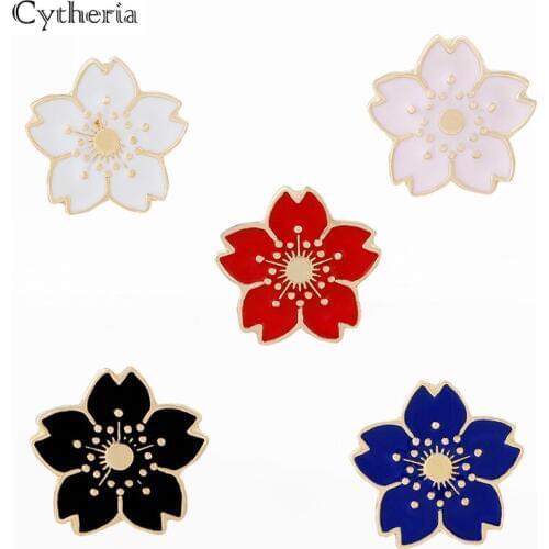 Plum blossom pins and brooches women white black pink red blue enamel flower pin bridegroom accessories girls dress hat badge