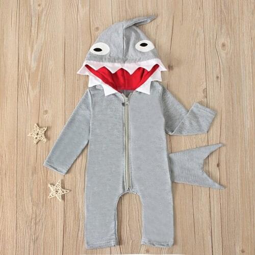 2019 Funny JAW Shark Jumpsuit For Kids Halloween Christmas Present For Boys Girls Hoodie Romper Party Game Performance Homewear