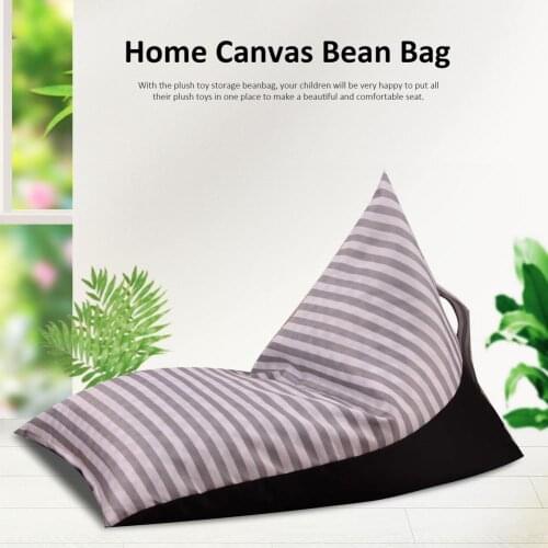 Home Large Storage Bean Bag Canvas Lazy Sofa Bean Bag Chair Kids Storage Bean Bag Stuffed Plushie Doll Toy Soft Pouch Sofa Chair