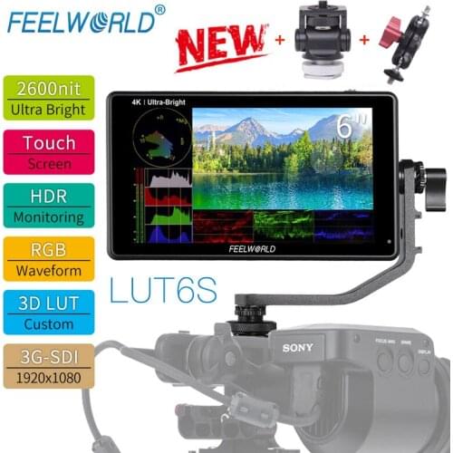 FEELWORLD LUT6S/LUT6 6 Inch 2600nits HDR 3D LUT Touch Screen on Camera Field DSLR Monitor with Waveform for DSLR Camera Youtube
