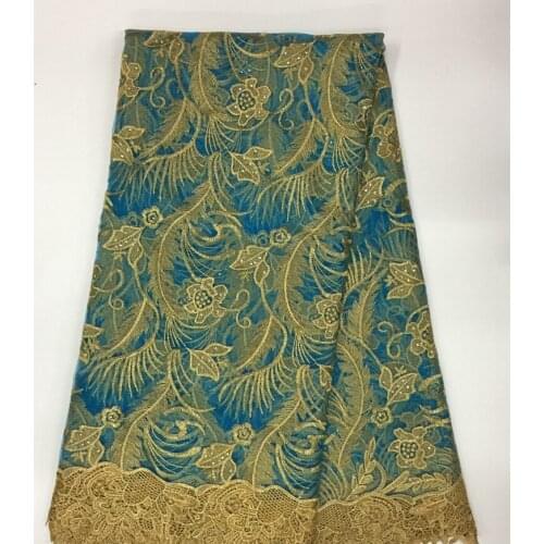 French Corded Blue Lace Fabrics Jacquard African Guipure Lace Mesh Tulle Lace With Stones Net Eyelet Wedding Dress