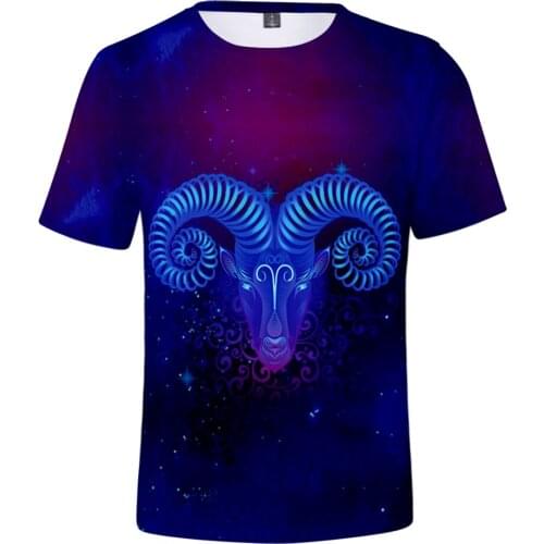 Classtic 12 Zodiac Signs T shirt Sweatshirt Aries Taurus Gemini Cancer 12 Constellations Men/Women Short sleeve 3D thin T shirt