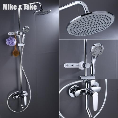 Bathroom chrome shower luxury hotel shower mixer brass shower mixer hot and cold bathtub faucet with hook bathroom shower MJ923