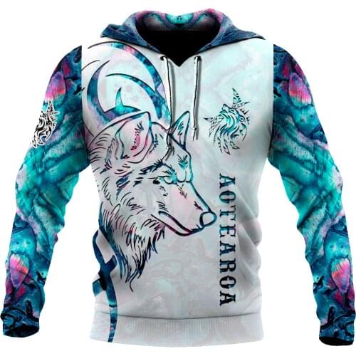 Paua Shell Wolf Tattoo 3D All Over Printed Unisex Deluxe Hoodie Men Sweatshirt Streetwear Zip Pullover Casual Jacket Tracksuit