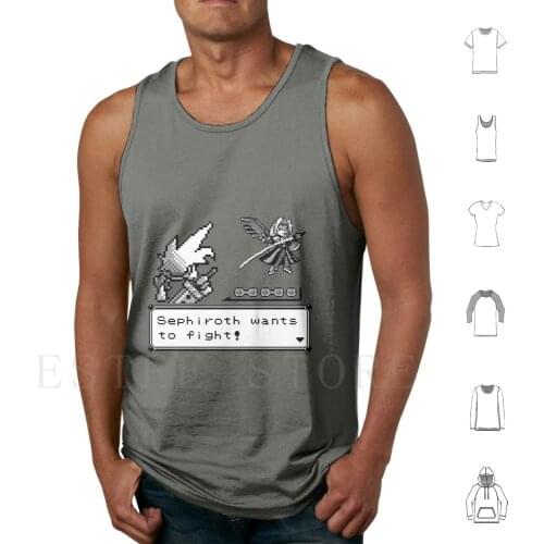 Copy Of Pocket Fantasy Vii-One Winged Angel Tank Tops Vest Ff7 Final Cloud Fantasy Pixel Demon Sephiroth Buster Sword