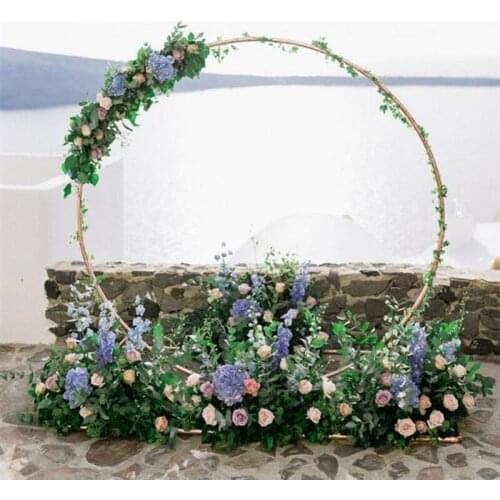 Wrought Iron Round Arch Wedding Background Flower Stand Outdoor Wedding Party Stage Decor Arch Circle Backdrop Frame
