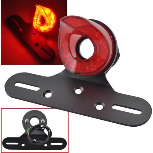 Motorcycle Tail Light W/ License Plate Bracket LED Running Brake Rear Stop Light For Harley Sportsters Bobber Chopper Universal