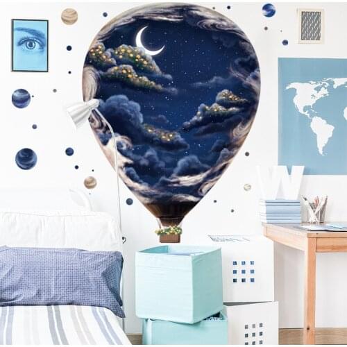 Cartoon Earth 3D Wall Stickers Kids Room Decor Home Living Room Bedroom Wall Decoration Creative Wallpaper Mural Wall Decals