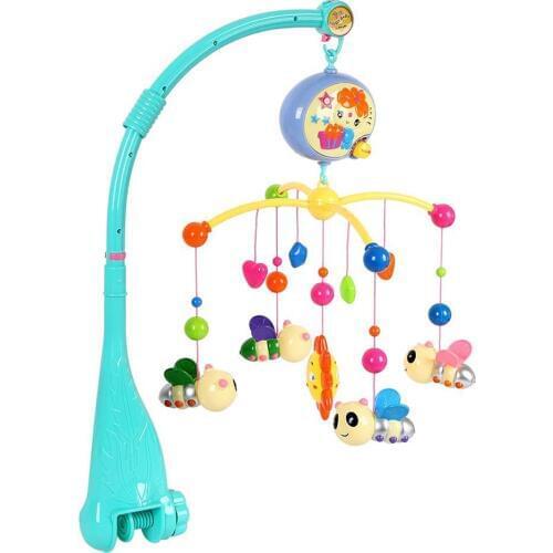 Kid Baby Musical Crib Bed Cot Mobile Bee Animal Pendants Nusery Lullaby Toy 360 degree rotatable cross rack Baby ring/bed bell