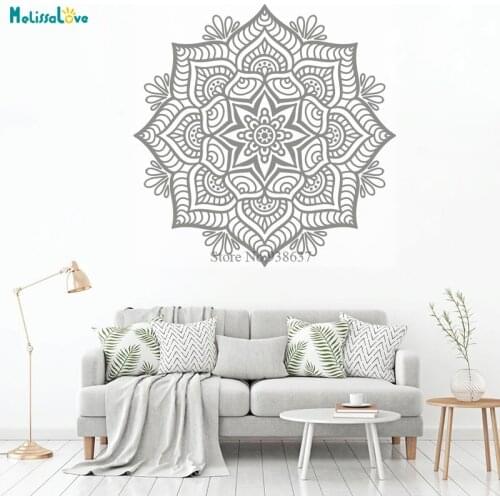 Mandala Decal Living Room Zen Decor Yoga Studio Stickers Wallpaper Art Mural Removable Vinyl Wall Stickers BA1007