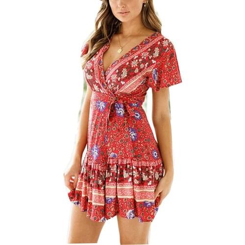 New Summer Women V-neck Dress Letter Stripe Butterfly Flowers Printed Dress Fashion Elegant Ruffle Pocket Party Princess Dresses