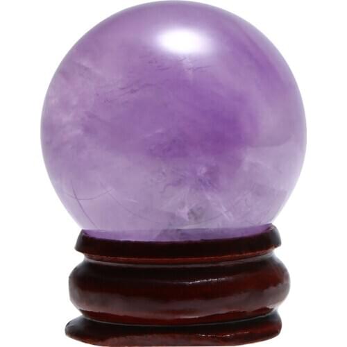 New Beautiful 30mm Natural Purple Amethyst Quartz Crystal Healing Ball Sphere Ornaments + Stand Beautiful Home Decoration