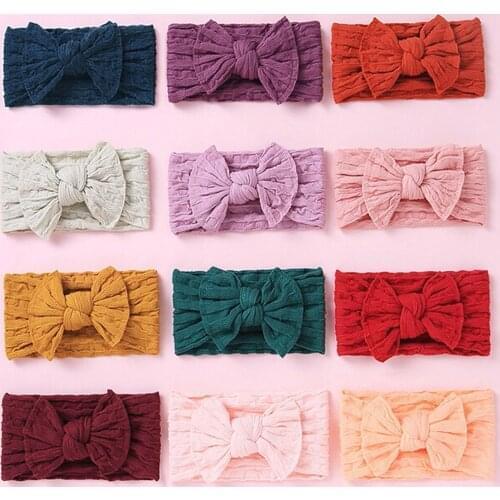 Solid Color Bowknot Baby Elastic Hair bands for Baby Girls Hair accessories Headband Turban Hairband Baby Girl Kids Headbands