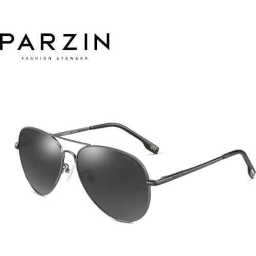 PARZIN Polarized Men Sunglasses Classic Pilot Male Photochromic Sun Glasses Night Vision Driver Driving Goggles 8023