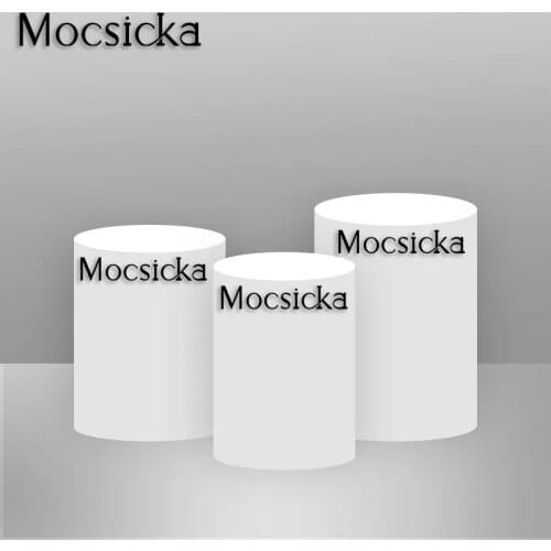 Moscicka Customize Size Three Cylinders Covers Pillar Covers Round Circle Background Cover