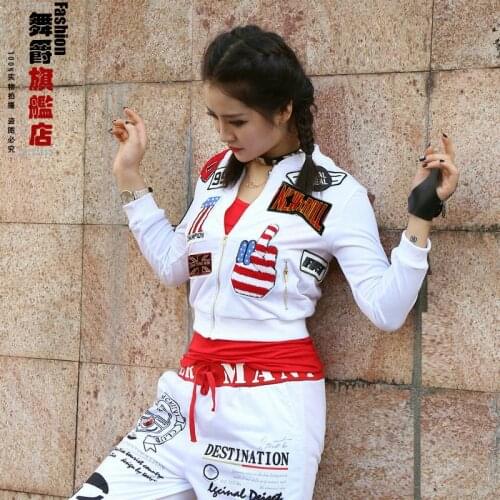 Hot hip-hop female coat Luyao dynamic jazz street dance team suit loose big yards ds costumes only jacket