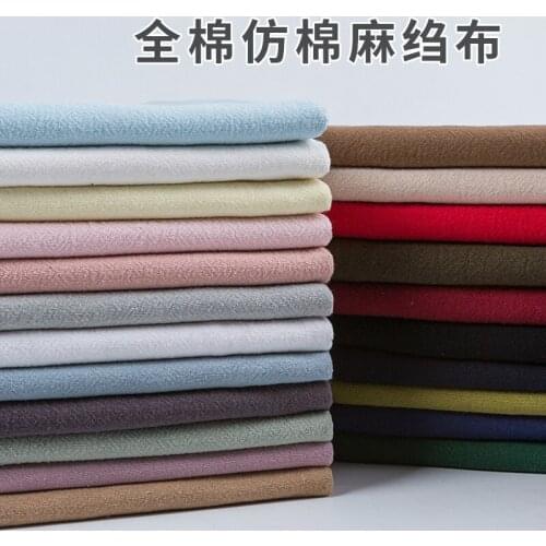 50cm*135cm Washed Cotton Linen Fabric Solid Color Chinese Style Ethnic Clothing Pure Cotton Pleated Linen Apparel Sewing Fabric