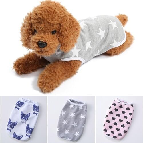S-XL Fashion Printing Sleeveless for Small Dogs Heart Start Pattern Comfortable Puppy Dog Vests Lovely High Quality Pets Clothes