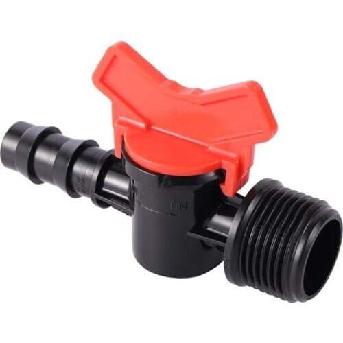 Garden Waterstop Connector DN16 Pipe Valve 3/4" Male Thread PVC Tube Bypass Switch Agriculture Farm Watering Accessories