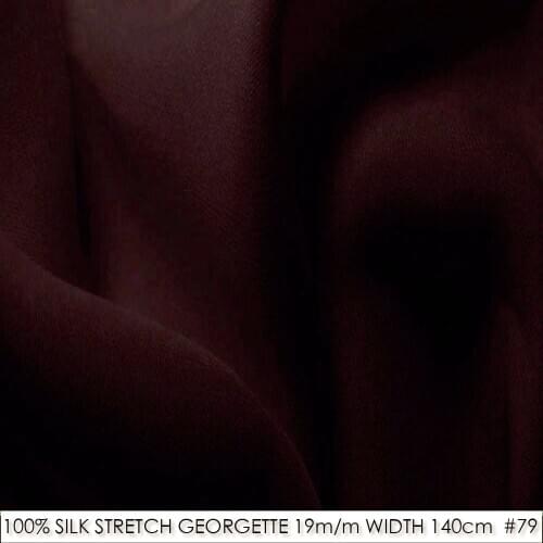 SILK STRETCH DOUBLE GEORGETTE 19mm Width55"-140cm Pure Silk Fabric for sewing Wedding Dress/Decoration in Classic 79