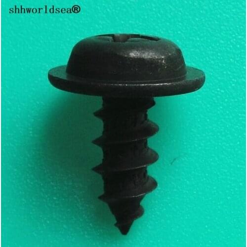 Shhworldsea auto metal clip fastener round head tapping screw zinc black