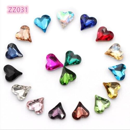 New peach heart crystal drill glass rhinestone 12*13mm DIY clothing mobile phone shell perfume seat stick drill material ZZ031