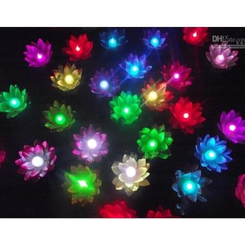 19 CM LED Lotus Lamp wishing lanterns Chinese Floating Garden Water/Pond Artificial lotus flower lamp Christmas Party home decor