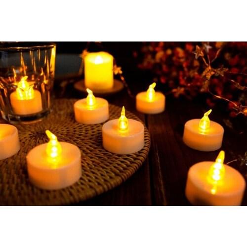 Pack of 180 LED Candle lamp Remote or Not Battery powered Tealight Flickering Bougie Anniversary Home Party Bar Xmas Decor-Amber
