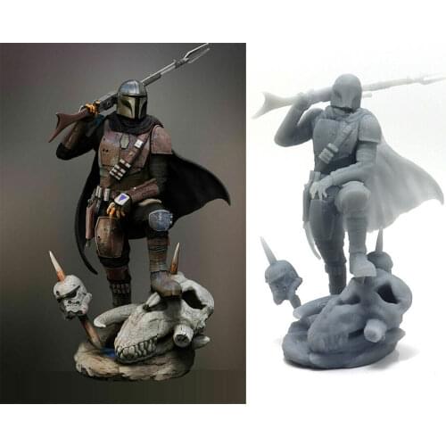 1/24 75mm 1/32 56mm Resin Model Mandalorian Bounty Hunter Figure Unpainted Unassembled RW-052