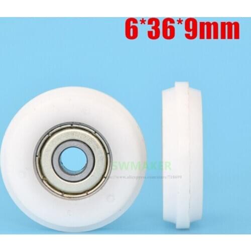 1pcs 6*33*9mm cam nylon roller for grooved track, cam for door and window, POM polyformaldehyde wrapped rolling wheel