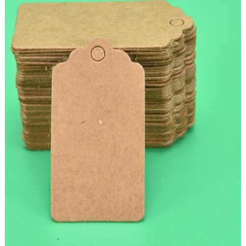 100Pcs 4x2cm Kraft Price Tags For Clothing Hang DIY Gift Christmas Wedding Party Decor Supplies Rectangle Paper Label