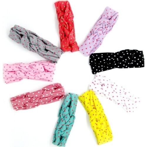 120pcs/lot new coming little Girl 9 Color twist dot headband/hair bands/Hair Accessories Headwear