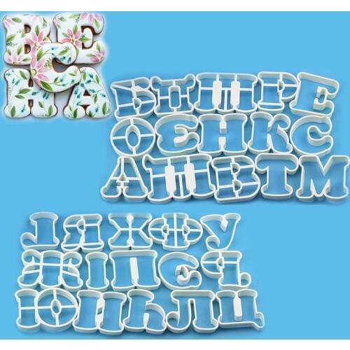 30PCS/Set Russian Alphabets Cookie Biscuit Cutters Russia Letters Cookie Pastry Cutter Molds Dessert Moulds Pastic LIXYMO