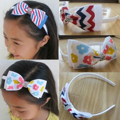 50 pcs BLESSING Boutique Good Girl Woven Headband accessories 5" Bowknot Hair Bow Clip hair accessories