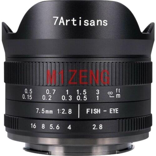 7.5mm F2.8II APS-C Fisheye Wide Angle Fixed Focus lens for Sony E/fuji FX/canon eosm/olympus panasonic m43/nikon z z7 camera
