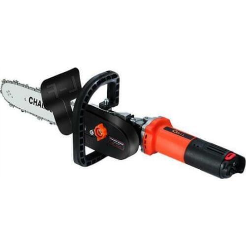 980W 11000rpm Adjustable Electric 100 Angle Grinder + M10 Chainsaw Woodworking Cutting Chainsaw Bracket Change Grinder