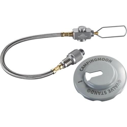 CAMPINGMOON Camping Gases Stoves Adaptor Flat Gases Tanks Connection Wire with Valve Flat Gases Tanks Connection Line