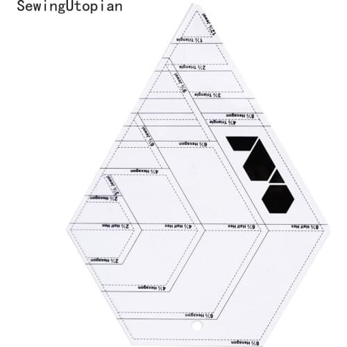 Diamond-shaped Acrylic Patchwork Ruler Tool Triangle Diamond DIY Manual Drawing Rulers Sewing Accessories