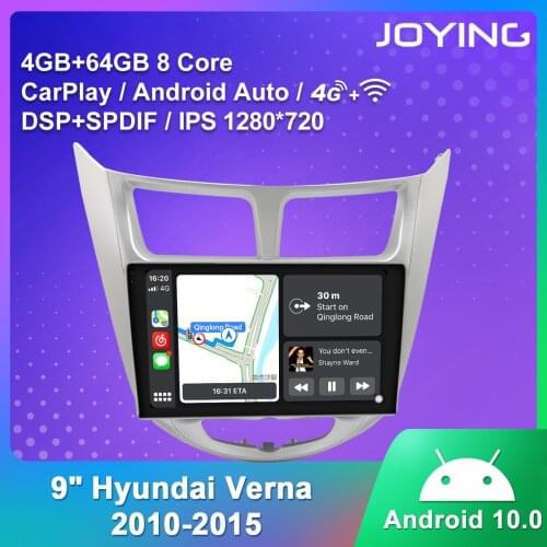 Android 10.0 HD autoradio BT 9 Inch 4GB RAM 64GB ROM 1280*720 IPS Octa Core GPS 4G DBA+ For Hyundai Verna 2010-2015 Car Radio