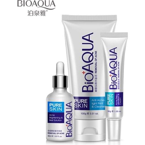 BIOAQUA 3 kins/sets Face Care Repair Acne Scar Cream Acne Anti essence Skin Care deep clean Product