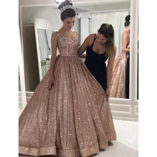 Sparkle Aso Ebi South African Evening Dresses A-line Sweetheart Sequins Beaded Nigeria Saudi Arabic Evening Gown Prom Dresses