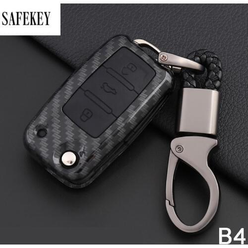 Carbon Fiber Car Key Case Remote Cover For Volkswagen VW Tiguan MK2 2017 2018 2016 Passat CC B7 B8 For Skoda Superb A7 Full 2018