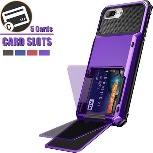 Flip Card Slots Coque For iPhone 7 8 6 6S Plus SE 2020 Case With Wallet Card Hidden Credit Card Cover For iPhone XR X XS Max