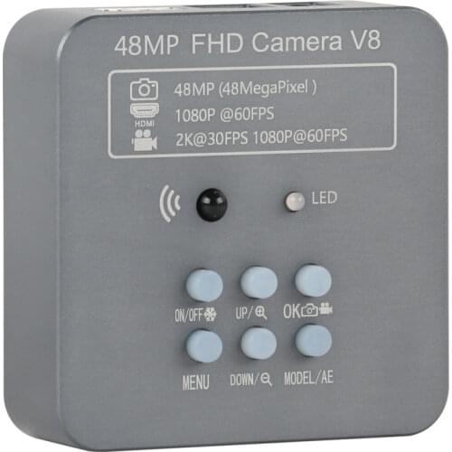 2K 48MP 1080P HDMI USB Digital Video Microscope C Mount Industrial Camera For Phone Tablet CPU Soldering Repair Inspection