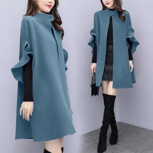 Women Plus Size 4XL Wool Blends Trendy Vintage Pregnant Korean Party Spring Fall Lady Outwear Fashion Simple Casual Femme Coats