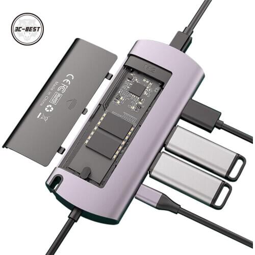 Typec docking station HDMI-compatible extension mobile phone notebook USB cable hubbm.2 hard disk case