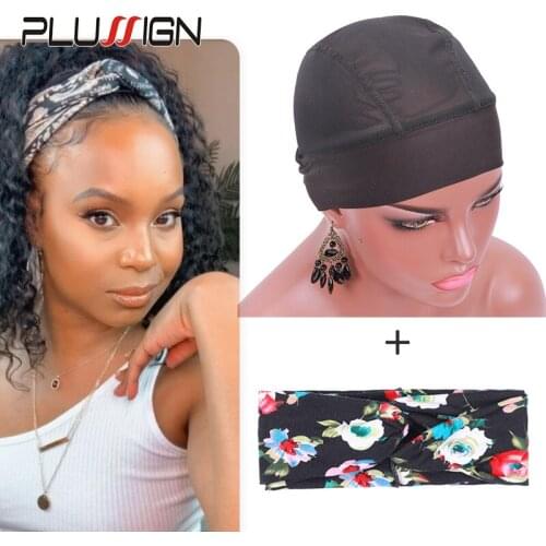1Pcs Twist Knotted Boho Stretchy Hair Bands 1Pcs Mesh Headband Wig Cap For Making Wigs Crochet Braid Ventilating Hair Cap