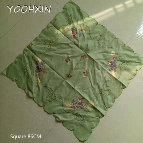 Europe Lace green Embroidered table cover cloth towel cartoon tablecloth Easter party home decor